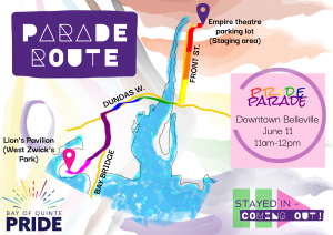 Bay of Quinte Pride 2022 parade route